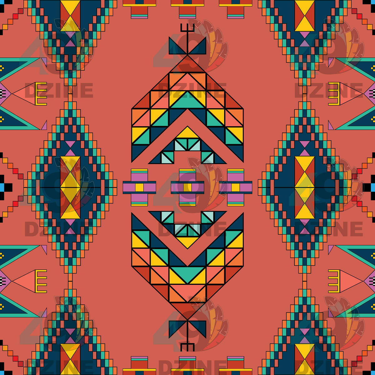 Travois Tipi Canyon Earth Cotton Fabric