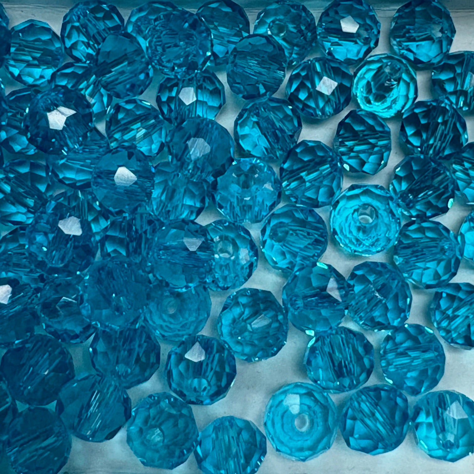 6mm Rondelle Glass Bead - Sky