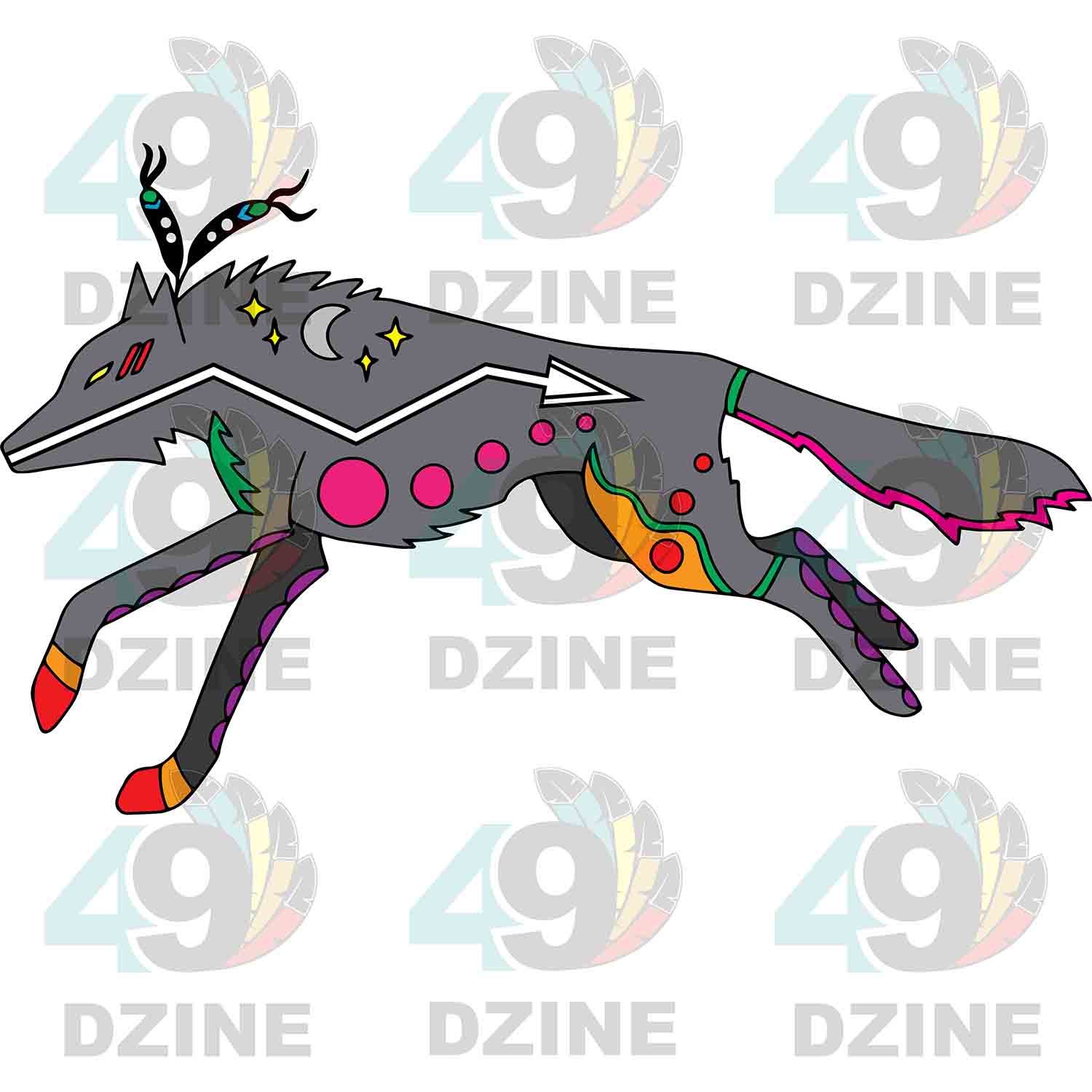 Ledger Wolf Grey UV Sticker