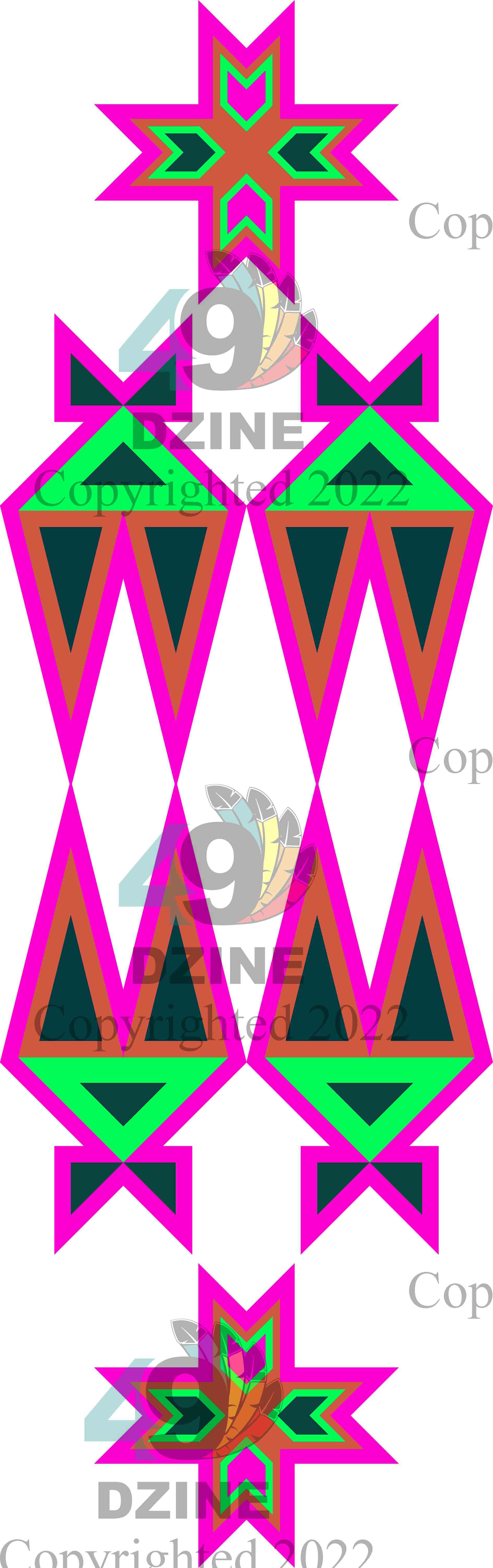 11-inch Geometric Transfer Four Directions Lodges