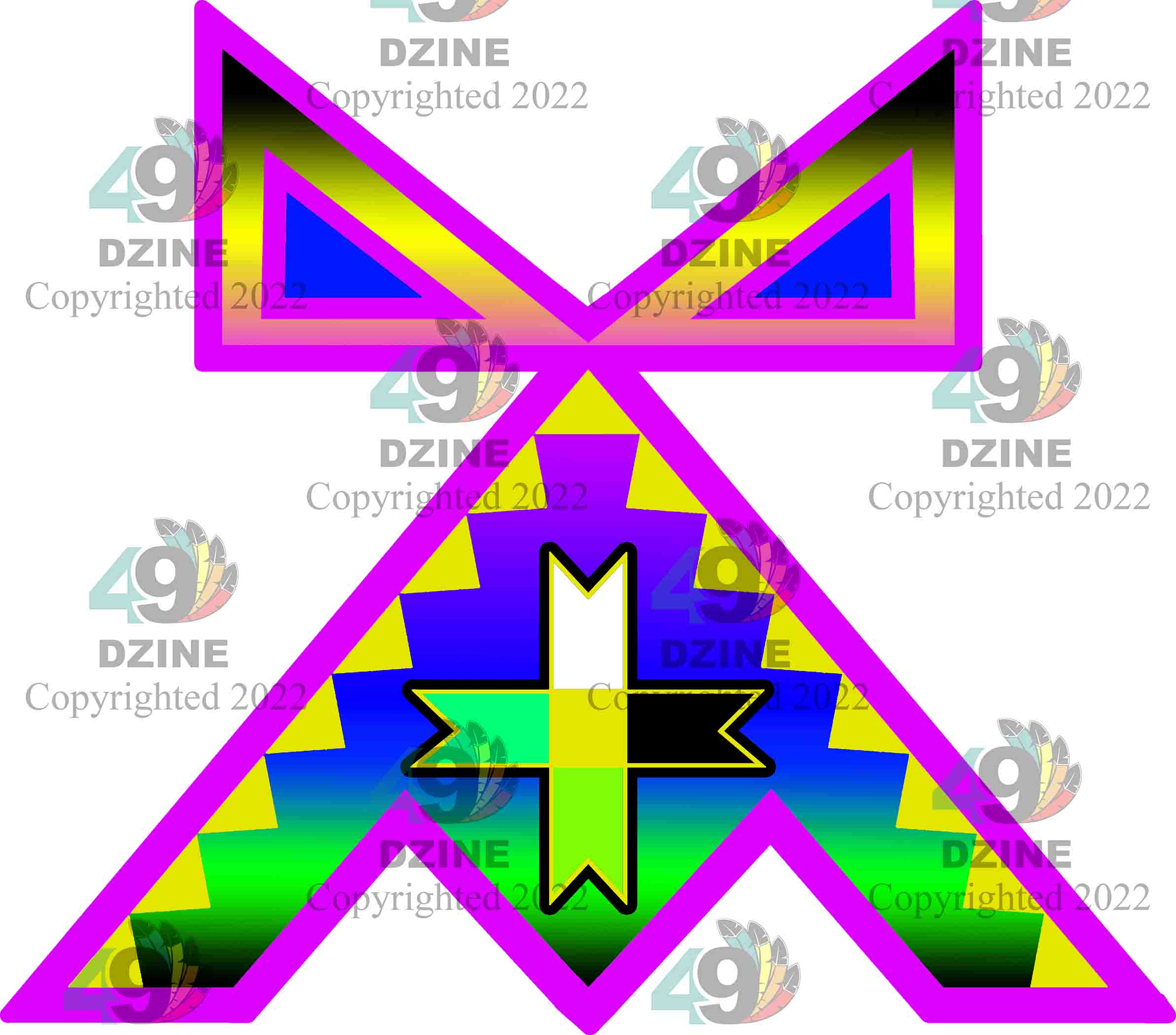 14-inch Geometric Transfer Rainbow Lodge