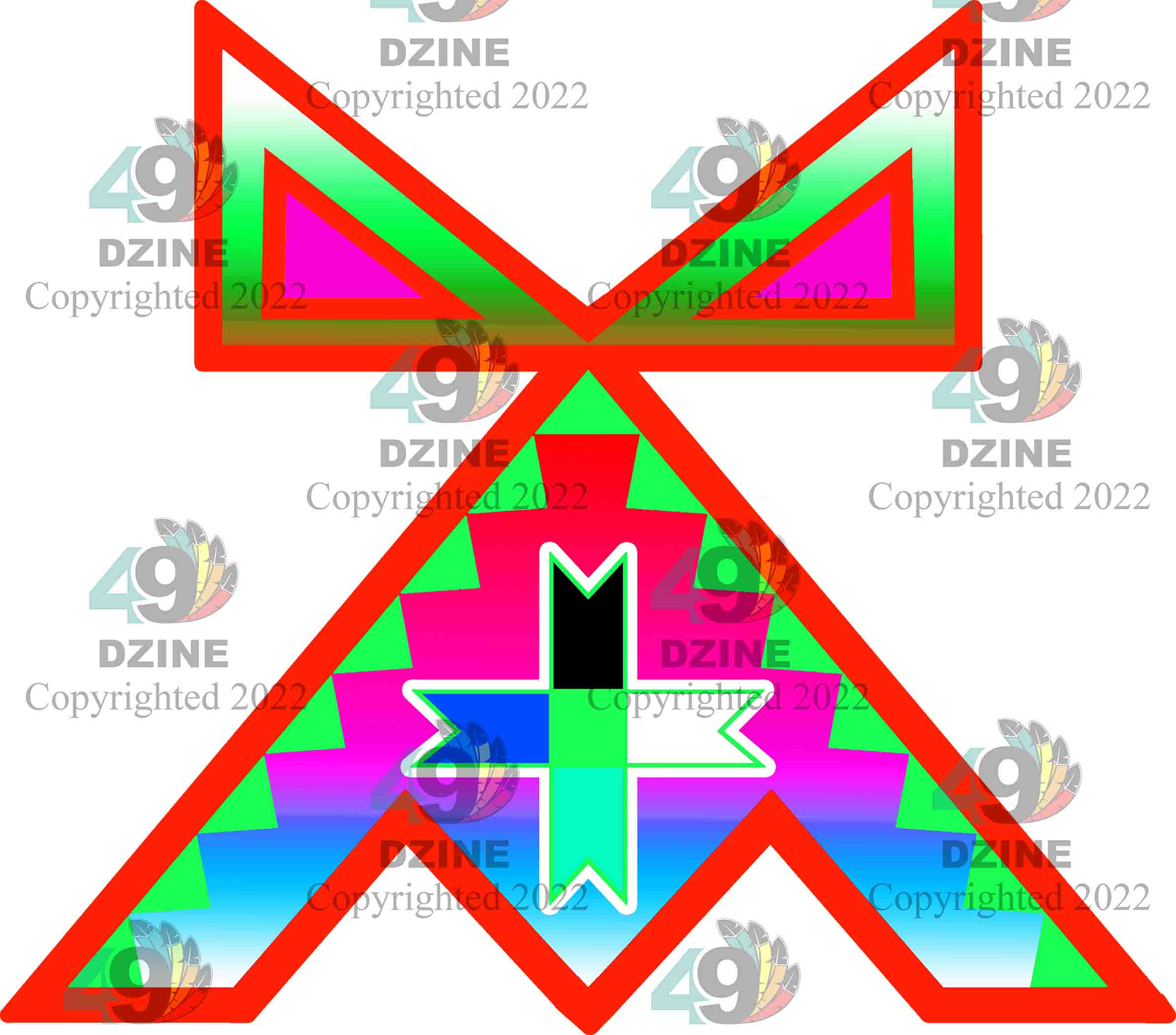 14-inch Geometric Transfer Rainbow Lodge